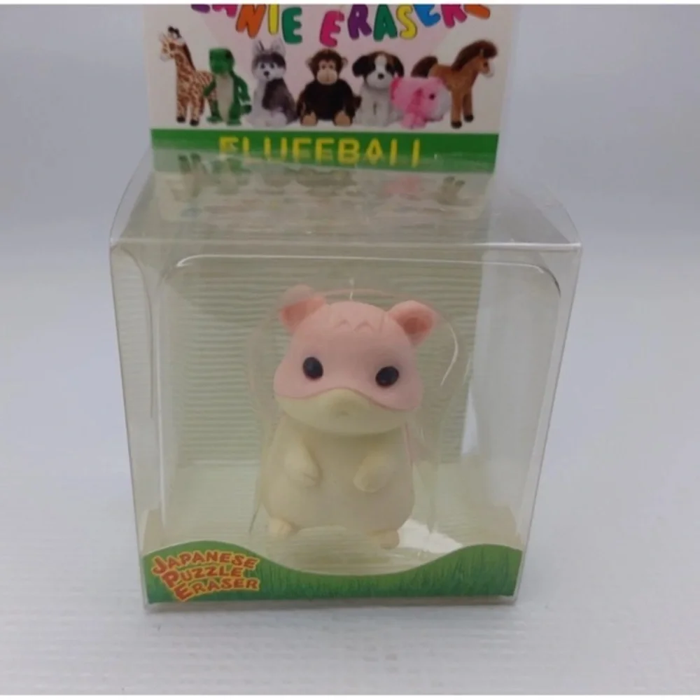 Ty Beanie Eraserz Fluffball the Hamster Japanese Puzzle Eraser NEW!